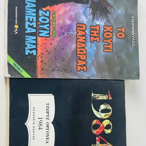 Set of 2 Books George Orwell 1984 and To Kouti tis Pandoras used