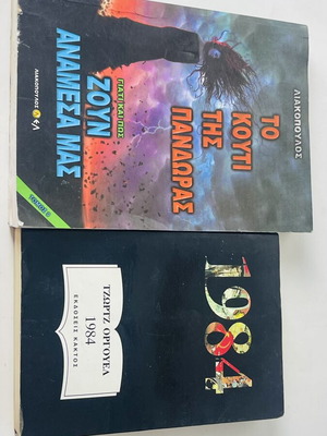 Set of 2 Books George Orwell 1984 and To Kouti tis Pandoras used