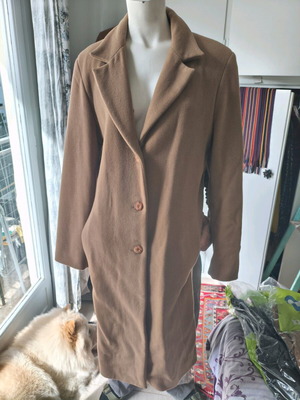 Vintage camel coat refurbished with calf-length