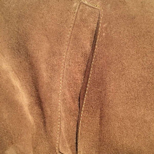 Suede leather men's jacket used, brown, size XL