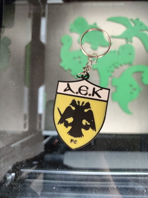AEK keychain 3D printed in PLA