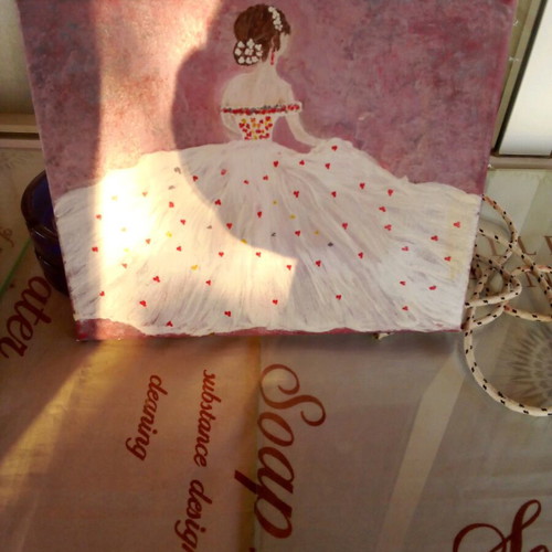 Handmade painting girl with wedding dress new 30x24