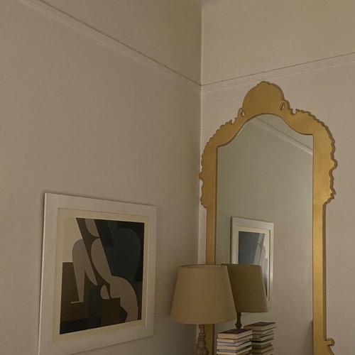 Mirror gold wood full-length very tall, like new