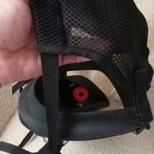 Gas mask with panoramic polycarbonate visor, industrial or firefighting use