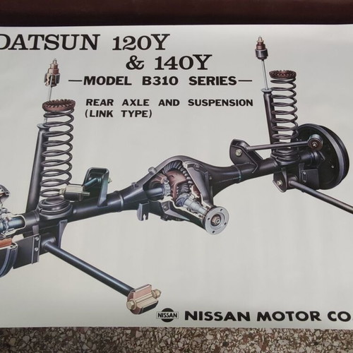Datsun B310 Technical Poster like new, rear axle and suspension