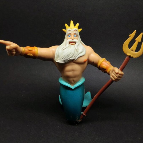Triton Disney figure used, The Little Mermaid King Triton PVC