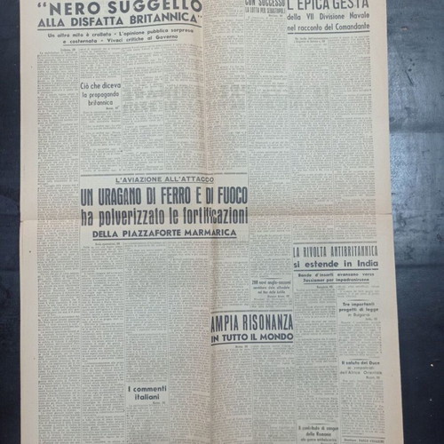 Il Giornale di Roma newspaper used, Athens 23-6-1942