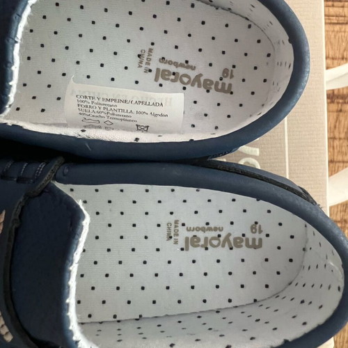 Mayoral blue baby moccasins size 19 like new