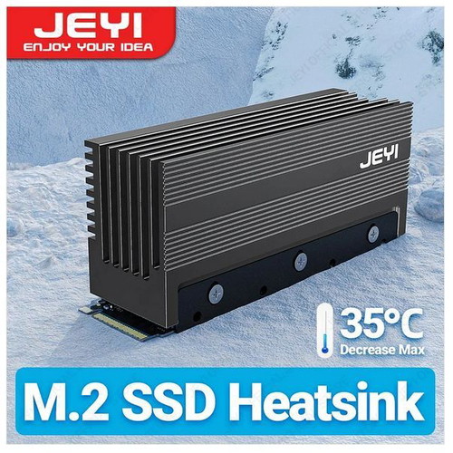 Jeyi M.2 2280 SSD HeatSink Cooler new, heavy duty aluminum
