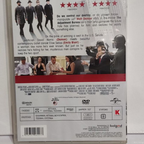 The Adjustment Bureau DVD new, action sci-fi with Matt Damon
