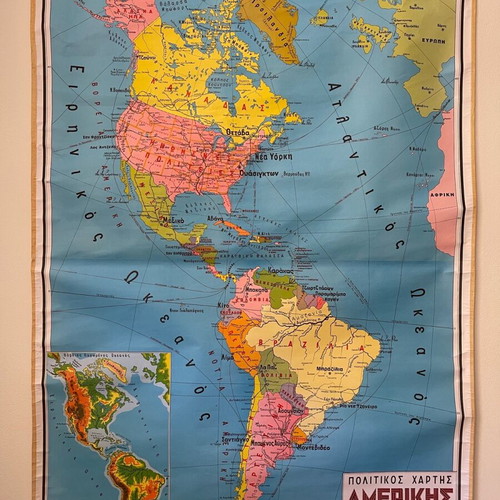 Political map of America new, dimensions 1x1.30 m