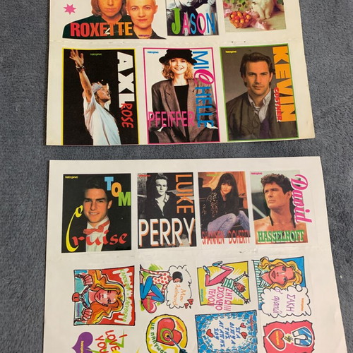Katerina 90s stickers, 18 pieces on 2 cards
