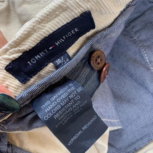 Tommy Hilfiger Mercer Chino Corduroy Jeans Mens Size 36/34 Straight Fit Beige like new