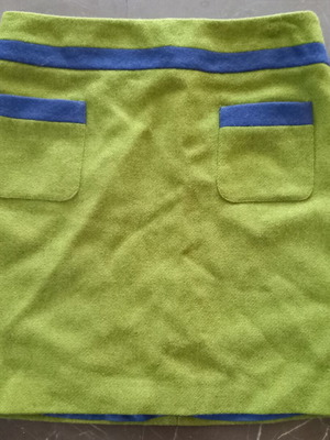 Boden mini skirt used, wool, green-blue, size M