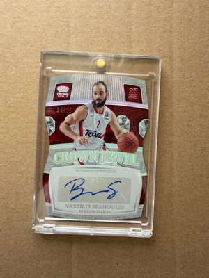 Panini EuroLeague κάρτα αυτόγραφου Βασίλης Σπανούλης σαν καινούργιο Ολυμπιακός