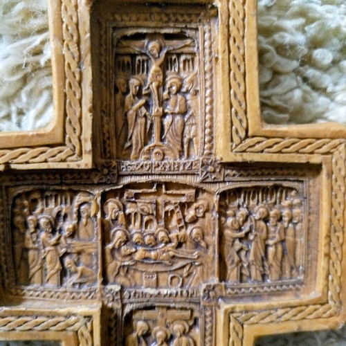 Handmade wall cross from pure beeswax and incense like new