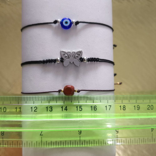 Bracelet set of 3 new with natural stone and stainless steel
