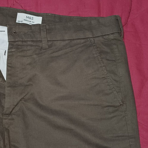 M&S Pants Olive Khaki Size 36 Regular Fit Like New