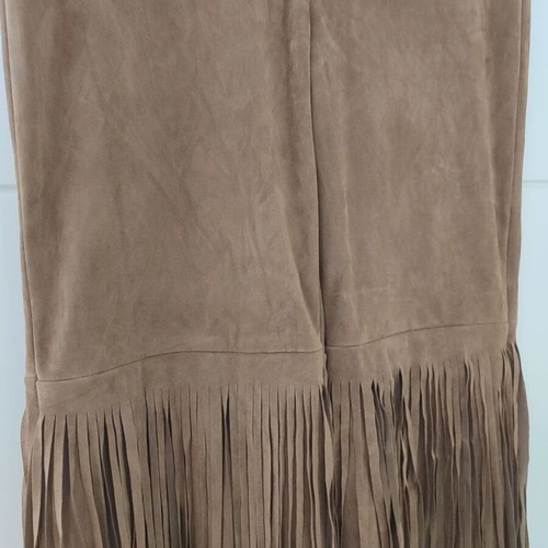 Suede pants with fringes new, size 38, camel color