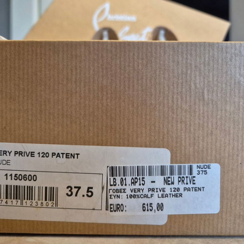 Christian Louboutin nude peep-toe pumps used, size 37.5
