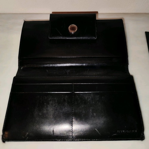 Bvlgari Large Wallet black leather used