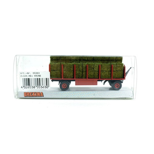 Brekina HO 1:87 Stake Trailer with Hay Load like new, Circus Krone