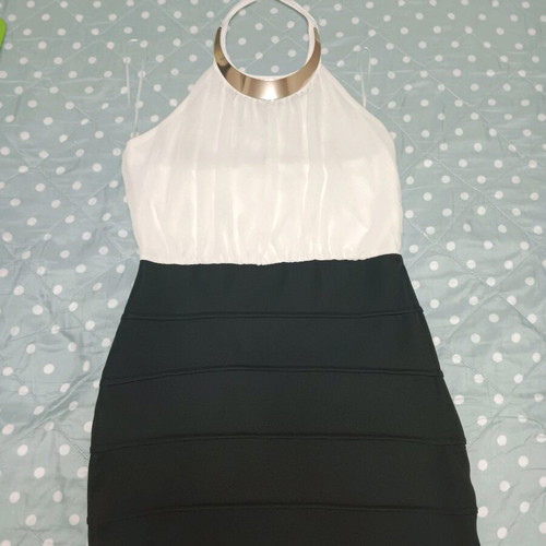 Myose black and white mini dress size M like new