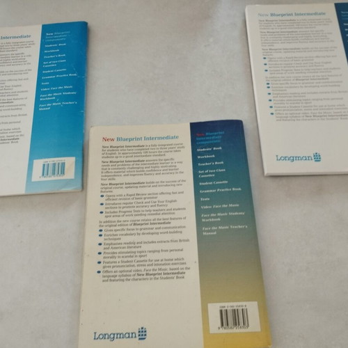 New Blueprint Intermediate book set used, Student's Teacher's Workbook
