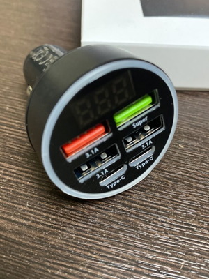 Car charger USB and Type-C with light indicator like new