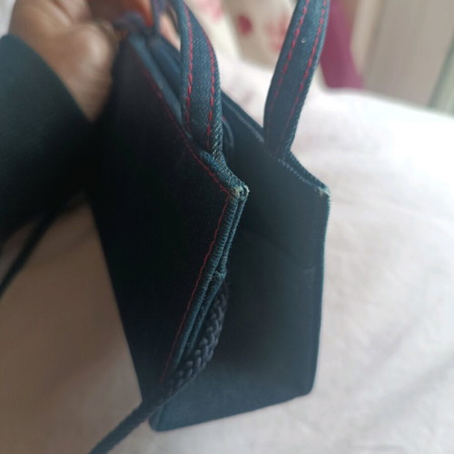 Mini Skondras bag blue denim with strass logo like new