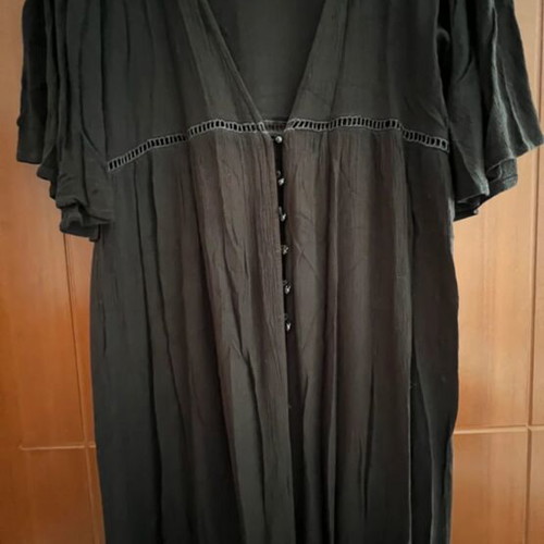 Kimono black, new, with front buttons, size S