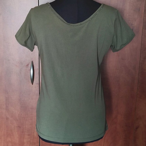 Versace Jeans Couture women's khaki T-shirt with rhinestones new size M
