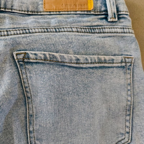 Mom Fit Jeans Stradivarius slim fit used, turquoise, size M