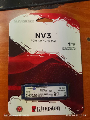 Kingston NV3 PCIe 4.0 NVMe M.2 1TB SSD нов, съвместим с PS5