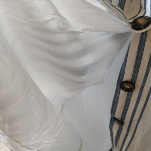 Zara linen striped dress white and blue XS like new with lining