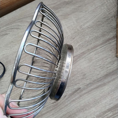 Metal fruit bowl used, diameter 24.5 cm, height 8 cm