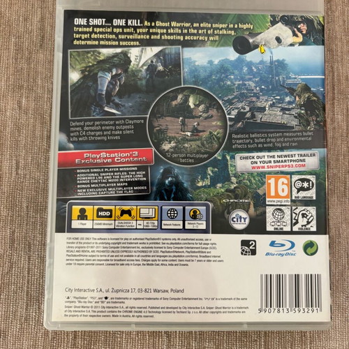 Sniper Ghost Warrior PlayStation 3 used, full English version
