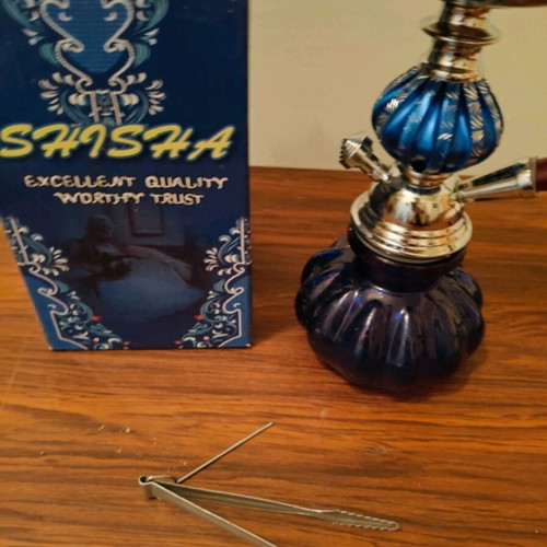 Shisha hookah small 25cm blue (brand new)
