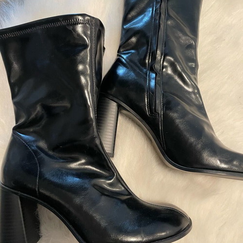 H&M black boots size 38 new, 10cm heel