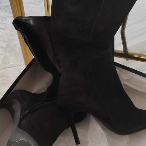 Marian suede leather boots new, black, size 39