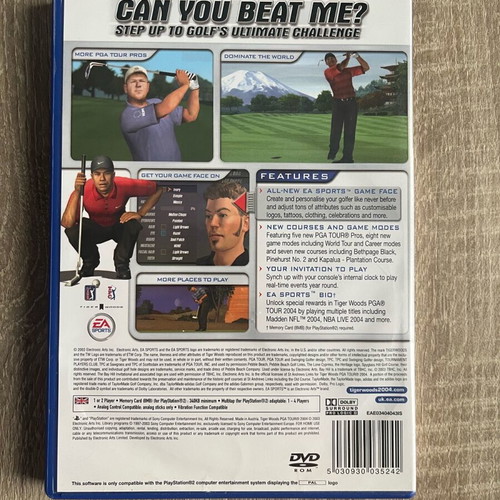 Tiger Woods PGA Tour 2004 for Sony like new