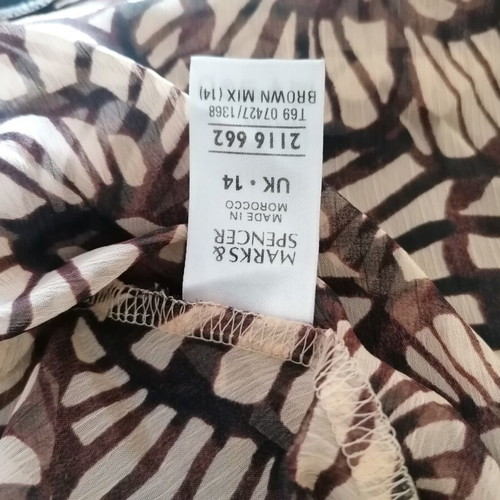 Transparent tunic Marks & Spencer, like new, beige and brown, size XL
