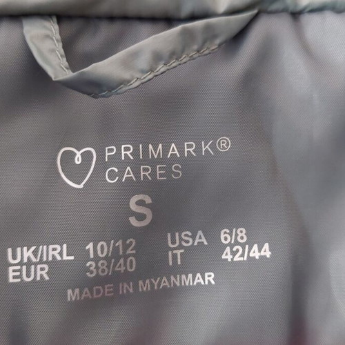 Primark jacket matte green with hood, new, size Small-Medium
