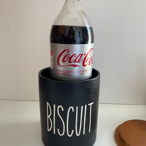 Large black biscuit jar like new