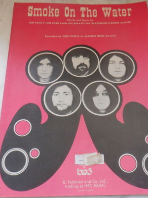 Deep Purple Smoke On The Water sheet music used, rare authentic edition