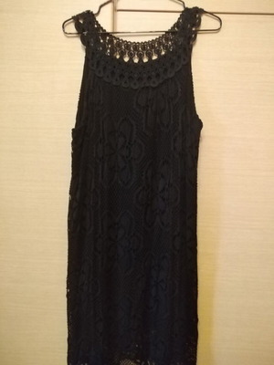 Dress lace with half lining, like new, black, one size