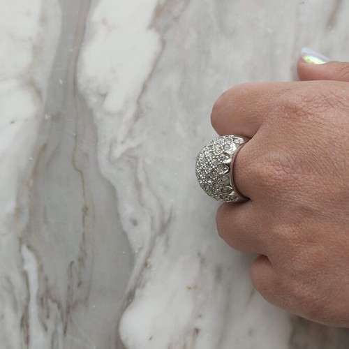 Chunky ring used with zircon stones