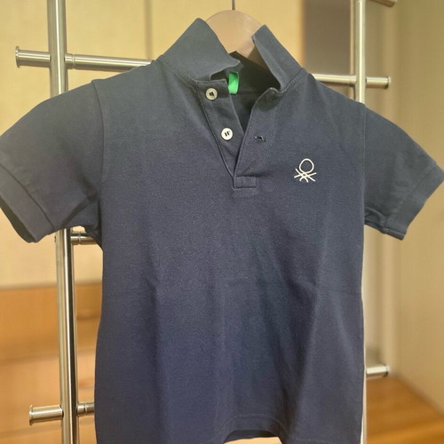 Benetton Polo shirt kids used, blue short sleeve size 4-5 years 110 cm