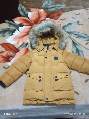 Boys' jacket like new, orange, for ages 2-4