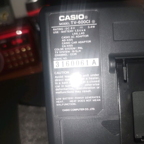Casio TV-600 portable television like new